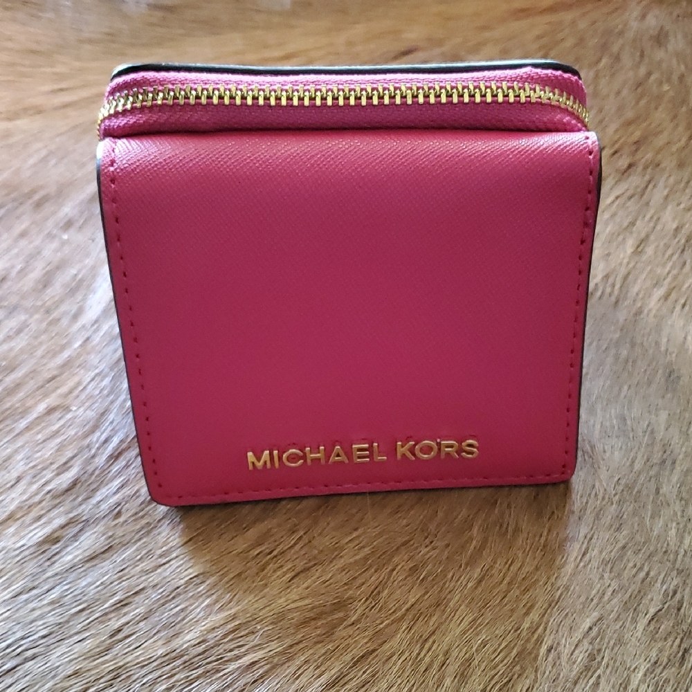 Michael Kors Pink Saffiano Leather Wallet